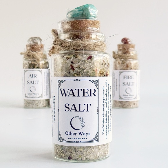 Set of 4 Ritual Elemental Salts - 25 mL Bottles with Crystals - Picture 4 of 5